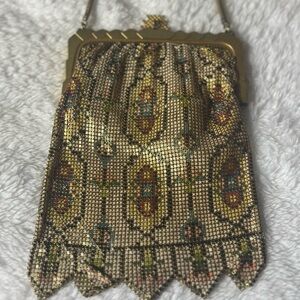Whiting & Davis Gold and Multicolor Mesh Clutch 1930’s